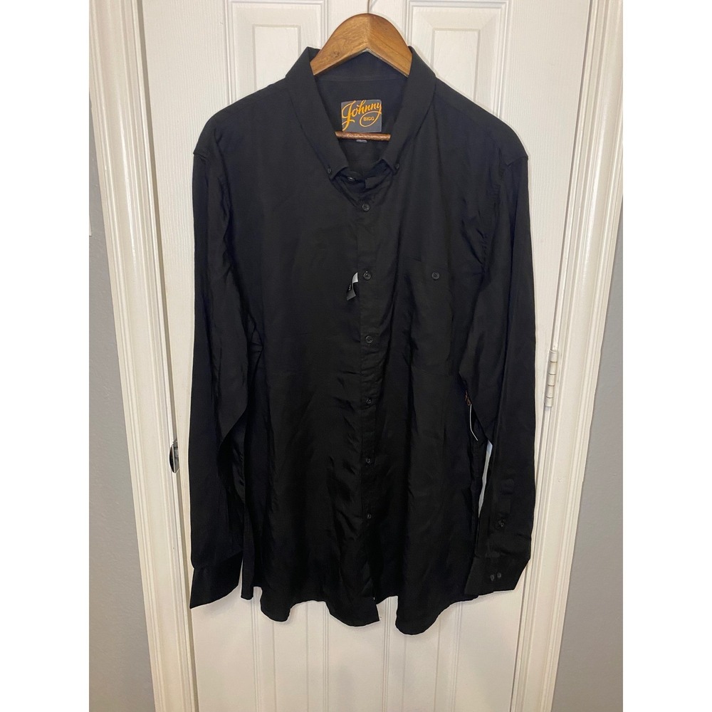 Johnny Bigg Button‎ Down Shirt Men's 2XL Lincoln Lyocell Black Long Sleeve NWT